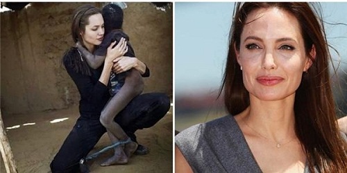 Angelina Jolie xúc động khi chứng kiến sự đói nghèo của các em bé ở Syria.